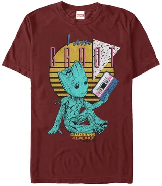 Marvel Men's Guardians of the Galaxy Vol. 2 Curious Groot Short Sleeve T-Shirt