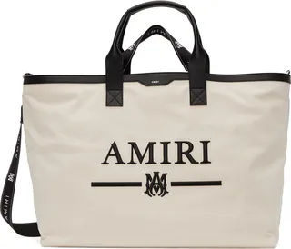 AMIRI Beige Logo Embroidery Tote