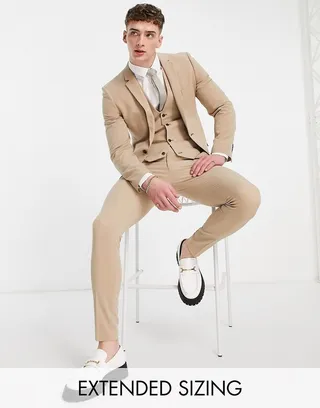 ASOS DESIGN super skinny suit pants in camel