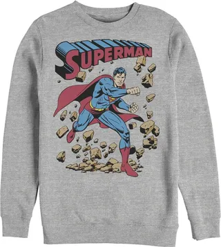 Men's Superman Hero Break Barriers Sweatshirt - Athletic Heather - Medium
