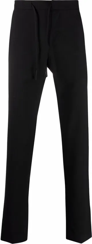 Drawstring Waist Straight-Leg Trousers