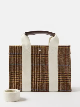 Tote Medium Prince-of-wales Checked-wool Bag