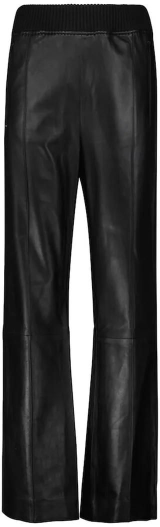 High-rise wide-leg leather pants