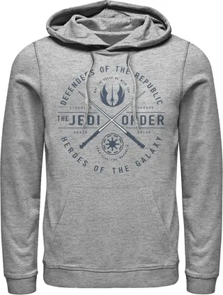 Men's Star Wars Jedi Order Emblem Pull Over Hoodie - Athletic Heather - 2X Large
