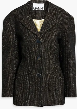 Herringbone tweed blazer