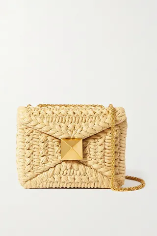 Valentino Garavani - Valentino Garavani Raffia Shoulder Bag - Neutrals