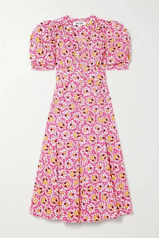 Diane von Furstenberg - Melissa Printed Stretch Cotton-poplin Midi Dress - Red