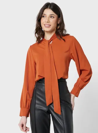 Front Tie Detail Blouse