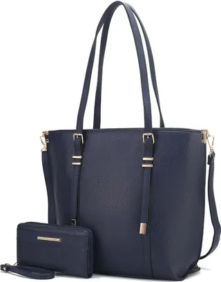 MKF Collection by Mia K Emery Vegan Leather Women’s Tote Bag with Wallet - 2 pieces