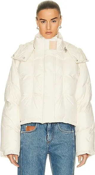 Loewe Short Puffer Jacket in Ivory