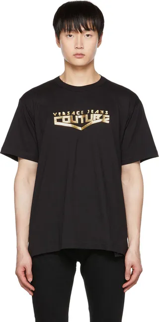Versace Jeans Couture Black Printed T-Shirt