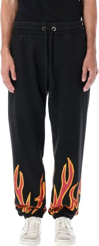 Palm Angels Flame Detailed Drawstring Track Pants