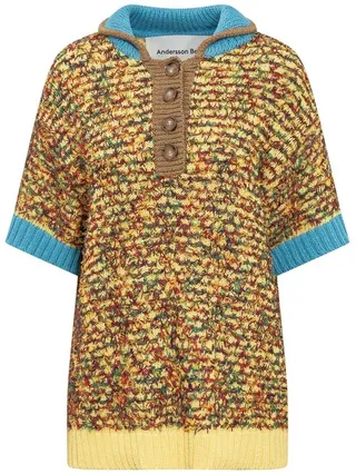 Andersson Bell Yosemite Ribbed Knit Polo Shirt