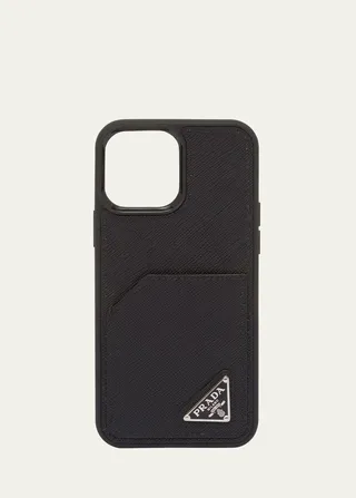 Men's Saffiano Leather iPhone 14 Pro Max Phone Case