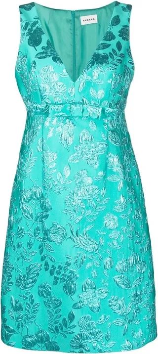 Floral-Embroidered Sleeveless Minidress