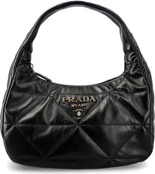 Prada Logo Plaque Padded Shoulder Bag