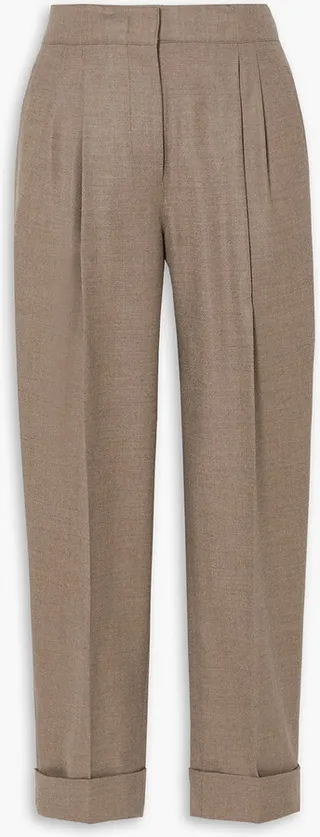 Leblon cropped wool and silk-blend straight-leg pants