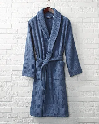 Linum Home Textiles Unisex Herringbone Weave Bathrobe