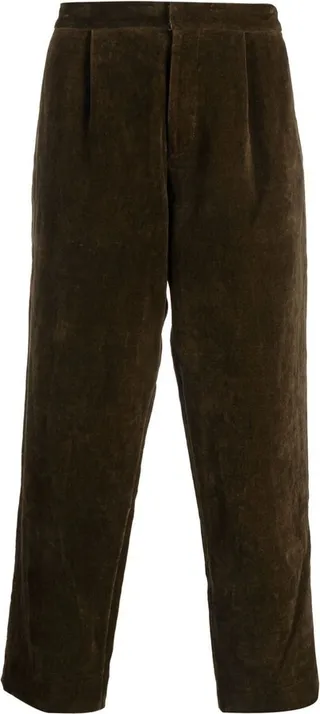 Straight-Leg Velvet Trousers