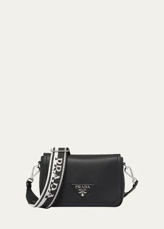 Small Logo Soft Leather Shoulder Bag