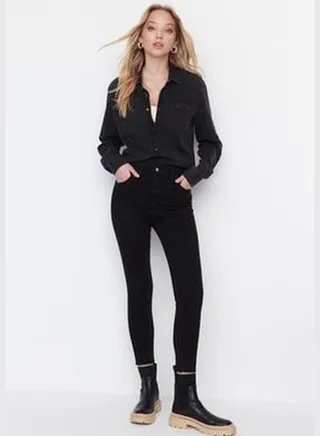Black High Waist Skinny Jeans TWOSS20JE0301