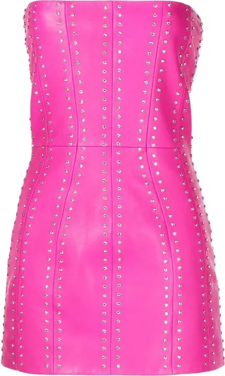Embellished Leather Dress