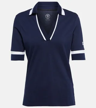 Elonie cotton-blend polo shirt
