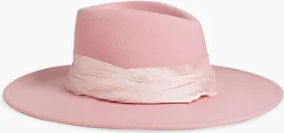 Harlowe silk-trimmed wool-felt fedora