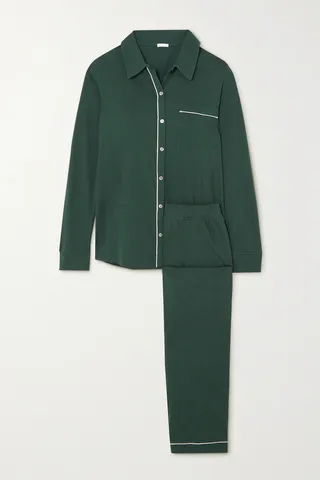 Skin - + Net Sustain Cecilia Pima Cotton-jersey Pajama Set - Green