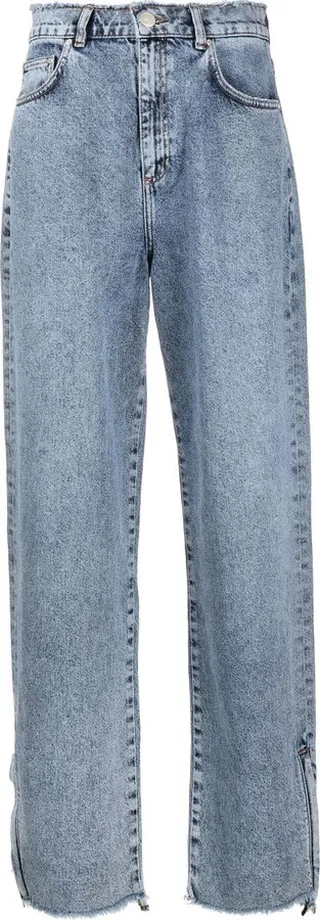 Light-Wash Wide Leg Jeans