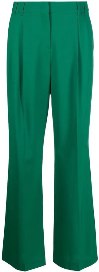 Straight-Leg Pleat-Detail Trousers