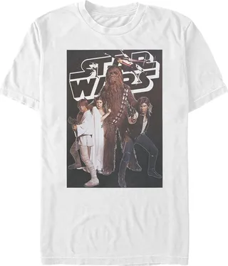 Men's Star Wars Classic Movie Poster Scene T-Shirt - White - 2X Large