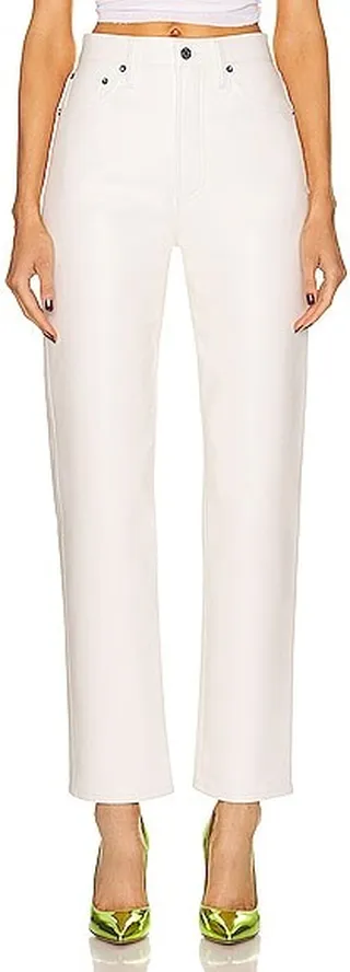 AGOLDE Recycled Leather 90's Pinch Waist in White