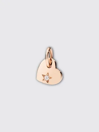 Heart pendant in 9 kt rose gold with diamond