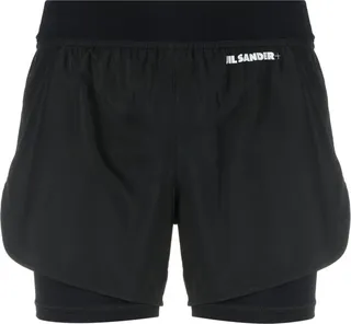 Logo-Print Layered Shorts