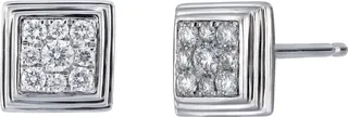 Gatsby 18K White Gold Diamond Square Stud Earrings - 0.16 ctw
