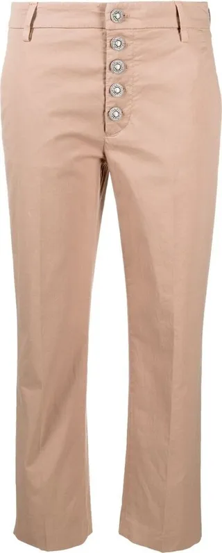 Straight-Leg Cropped Trousers
