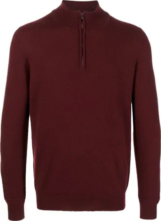 Short-Zip Cashmere Jumper