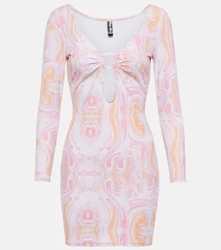 Duke printed cutout minidress