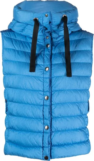 Hooded High-Neck Padded Gilet