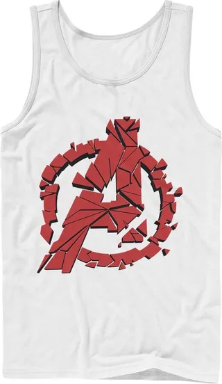 Men's Marvel Avengers: Endgame Shatter Logo Tank Top - White - Large