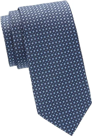 Dot Print Silk Tie