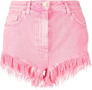 Frayed Denim Mini Shorts