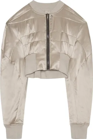 Rick Owens Padded Zip-Up Cropped Bomber Jacket