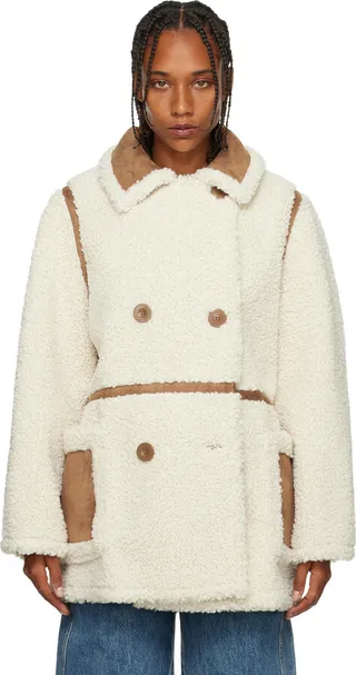 Stand Studio Off-White Chloe Faux-Shearling Jacket