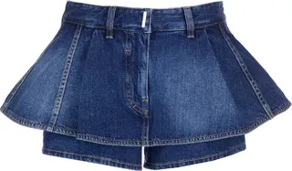 Givenchy Ruffled Denim Shorts