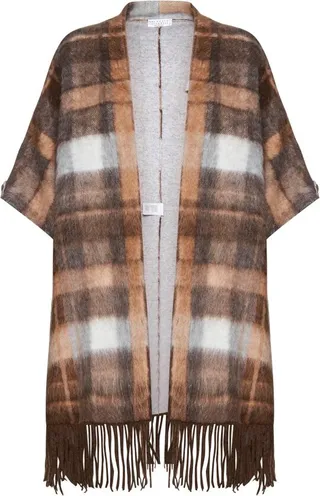 Brunello Cucinelli Fringed Knitted Poncho