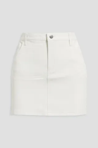 Wirt whipstitched leather mini skirt