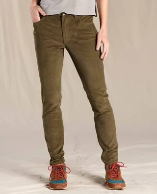 Karuna Cord 5 Pocket Skinny Pant in Fir