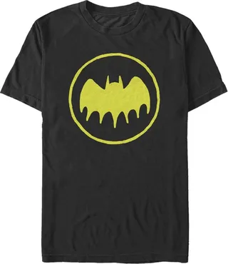 Men's Batman Logo Cute Cartoon T-Shirt - Black - Small